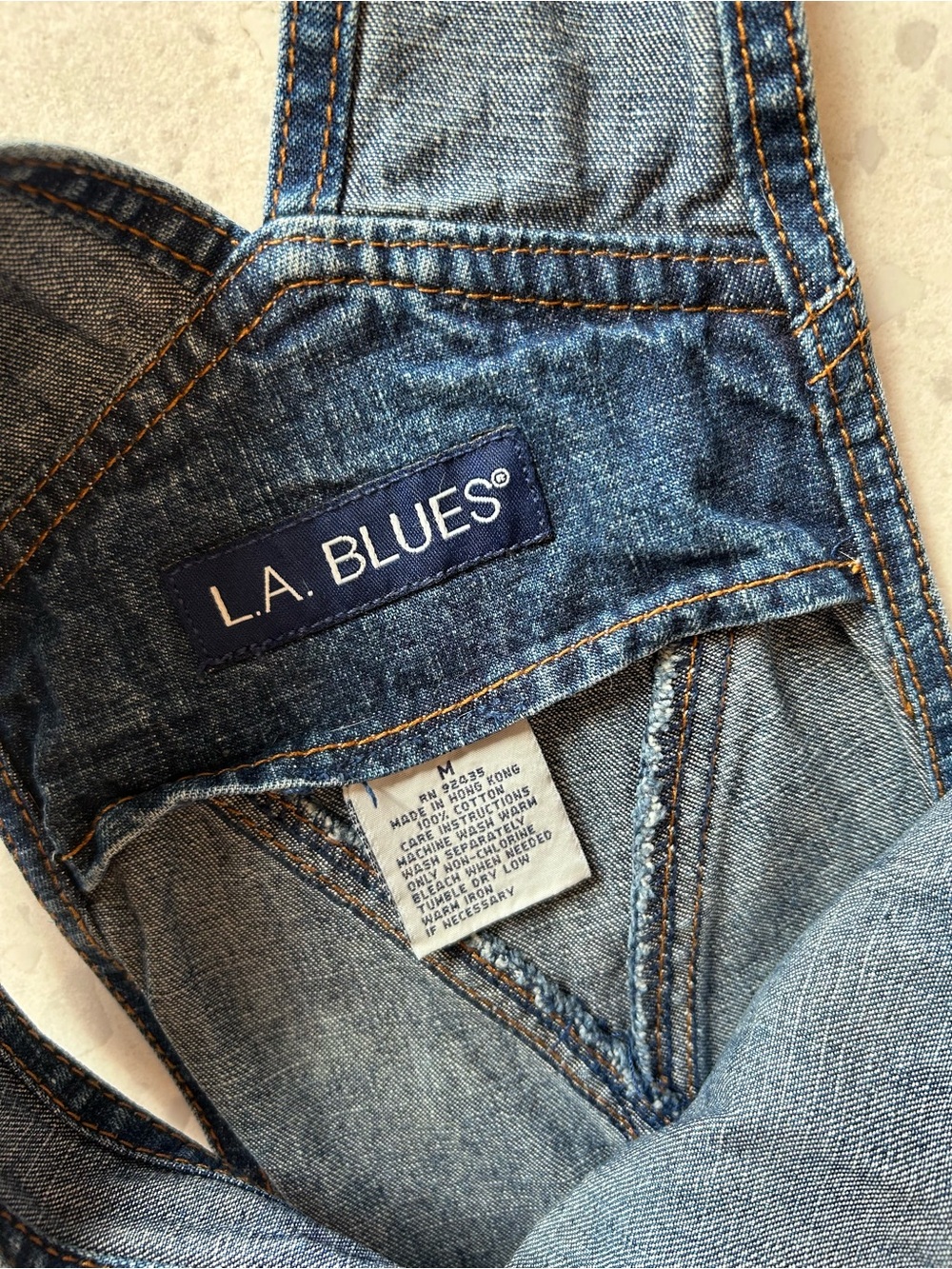 Vintage 90s Y2K L.A. Blues Dark Wash Denim Overalls - Size Medium - Picture 2 of 4